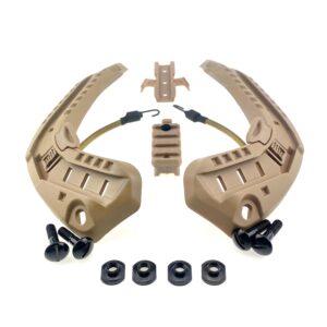 Крепление Рельсы на шлем каску FAST + планка Пикатини + крепление Wing-Loc, Койот