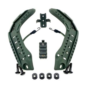 Крепление Рельсы на шлем каску FAST + планка Пикатини + крепление Wing-Loc, Олива