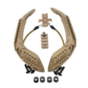 Крепление Рельсы на шлем каску ACH MICH 2000 + планка Пикатини + крепление Wing-Loc, Койот