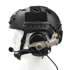 Крепление адаптер Чебурашка на каску шлем для наушников Peltor Comtac (цвет - песочный)